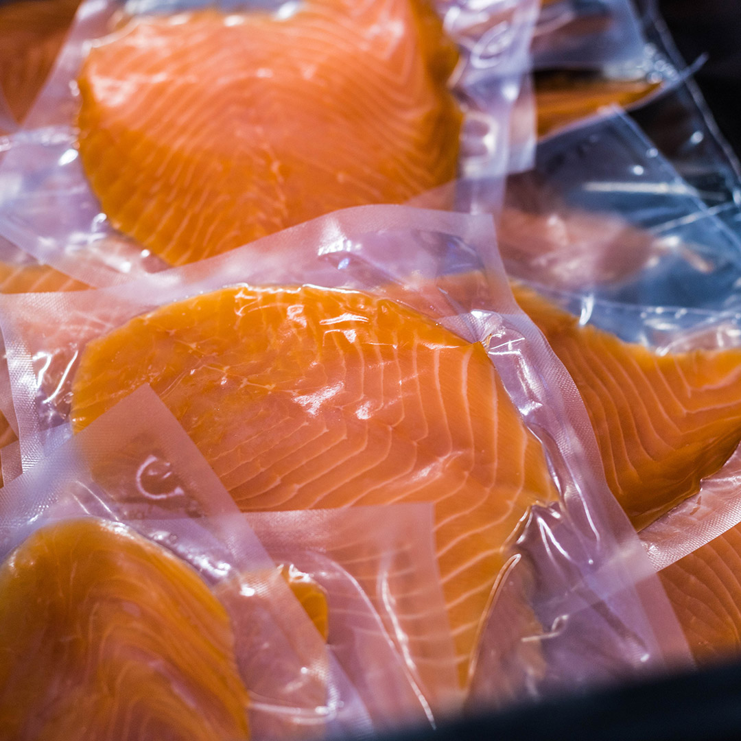 Lachs verpackt